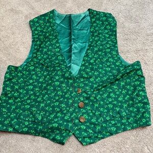 Green st. Patrick vest with Gold Buttons
